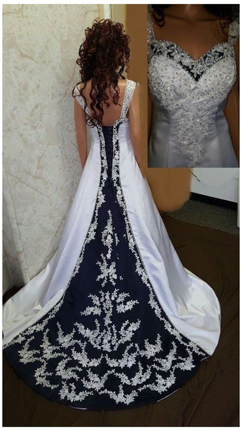 Wedding Dress With Royal Blue Accents Tambra Delarosa