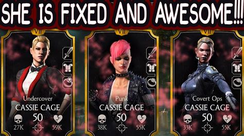 3 Cassie Cage Team In Mkx Mobile Punk Cassie Cage Is Amazing Youtube