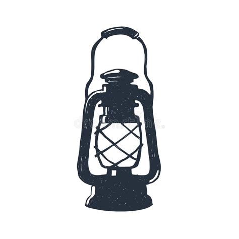 Hand Drawn Vintage Kerosene Lamp Sketch Oil Lantern Vector