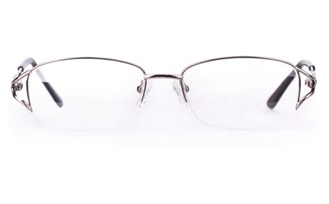 Poesia Stainless Steel Womens Semi Rimless Optical Glasses