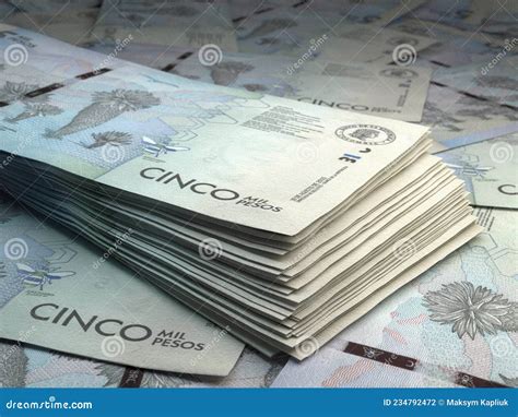 Colombia Money. Colombian Peso Banknotes. 5 COP Pesos Bills. 3d ...