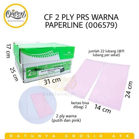 Jual 1 BOX CF 2 PLY PRS WARNA PAPERLINE CONTINUOUS FORM KERTAS NOTA