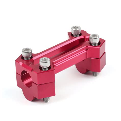 Cnc Machined Aluminum Red Anodized Motorcycle Handlebar Mount Clamp