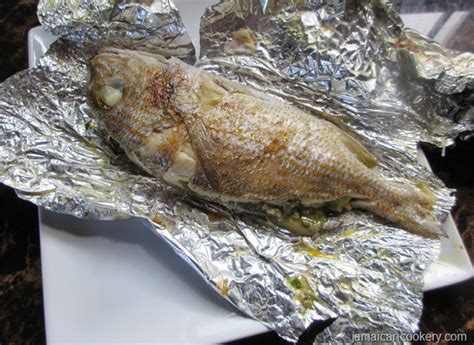 The Real Jamaican Foil Roasted Fish On Stove Top Jamaican Cookery News