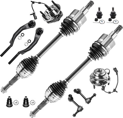 Detroit Axle 12pc Front Cv Axles Suspension Kit For Chevy