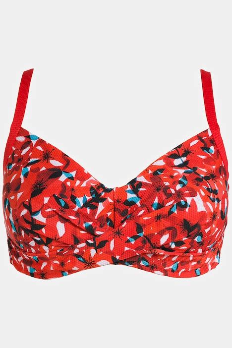 Blossom Print Wrap Look Front Lined Bikini Set Bikinis Tankinis