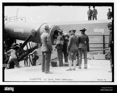 Cleaning 12 Inch Gun Fort Hamilton June 1908 LOC Ggbain 01937 Stock