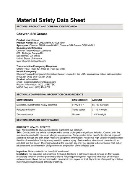 Autoguard MP Lithium Grease Material Safety Data Sheet 56 OFF