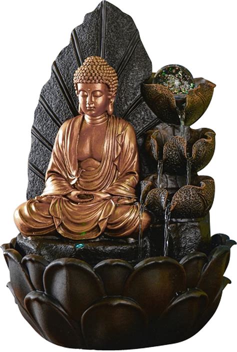 Zen Light Fontaine Dint Rieur Bouddha Grace Avec Clairage Led