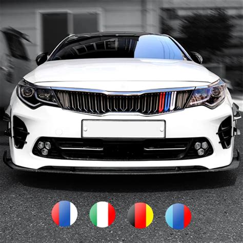 Car Front Radiator Grills Trim Cover Middle Mesh Decorative Strips