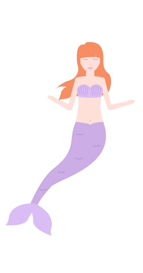 Mermaid Illustration Purple Mermaid Png Download 20003800 Free