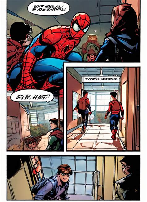 Create a Spider-Man comic book panel showing Peter parker st... by Aarayah Galarza - Playground