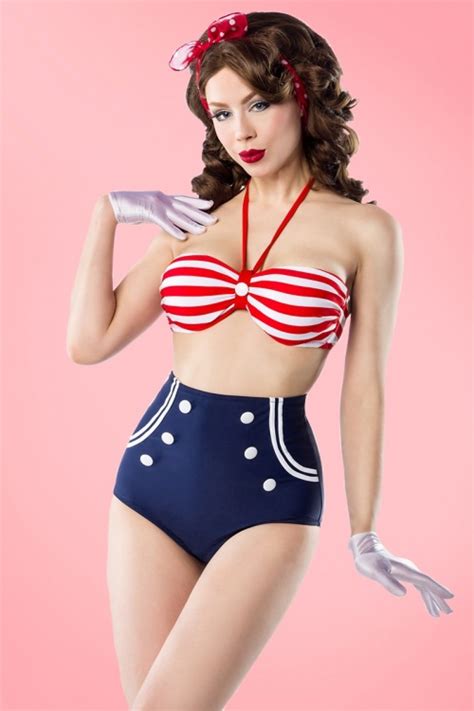 Belsira Joana Stripes Halter Bikini Ann Es En Rouge Blanc Et Bleu