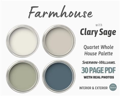 Sherwin Williams Farmhouse Color Palette With Clary Sage Etsy Canada