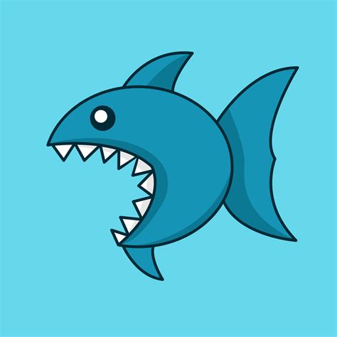 Vector premium illustration of cute shark swimming 9016288 Vector Art ...