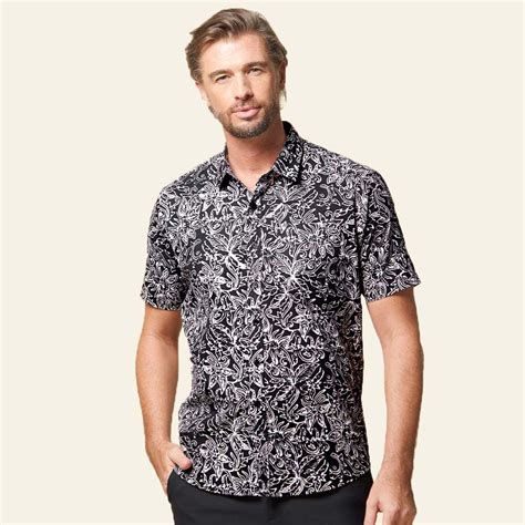 Batik Boutique Men S Batik Shirt Black Bunga S Temptations