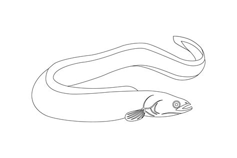 Eel Vector Design Outline Graphic by goodvilleid · Creative Fabrica