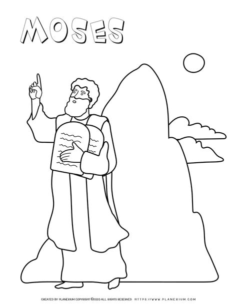 Moses on Mount Sinai - Coloring Page | Planerium