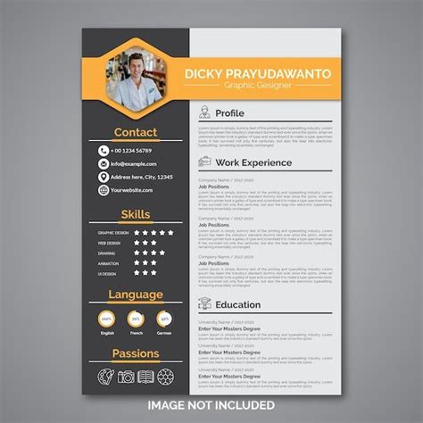 Free Vector Minimalist Cv Template With Photo Space Curriculum