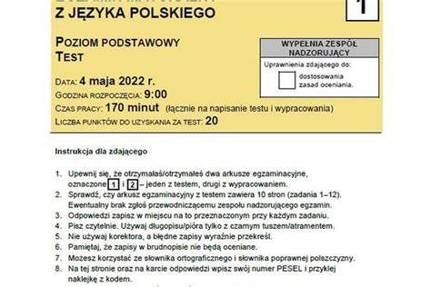 Matura J Zyk Polski Odpowiedzi Arkusz Pdf Zadania Cke