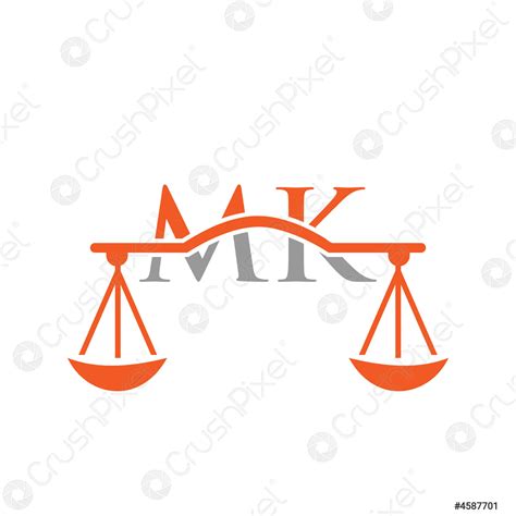 Law Firm Letter Mk Logo Design Lawyer Justice Law Attorney Stock