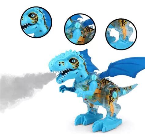 Dragão Robo Brinquedo Dinossauro Anda Bate Asas Solta Fumaça à Venda Em