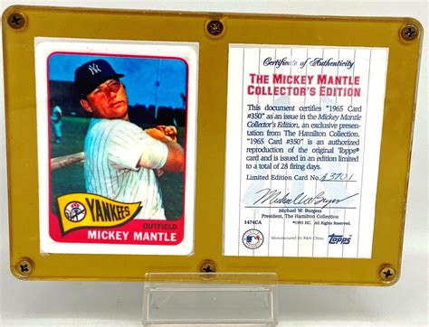 Vintage Topps Mickey Mantle Ceramic Card Set Topps The