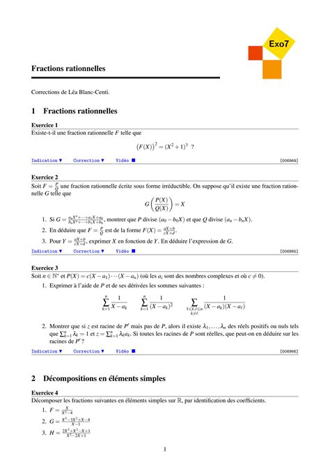 Solution Fractions Rationnelles Studypool