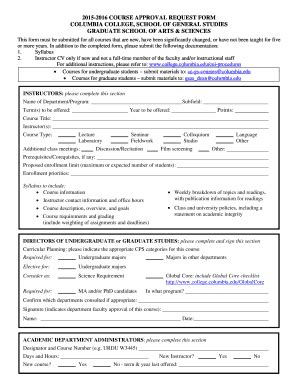 Fillable Online Course Approval Request Bulletin Submission Form