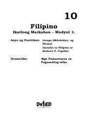 Q Filipino Modyul Pdf Filipino Ikatlong Markahan Modyul