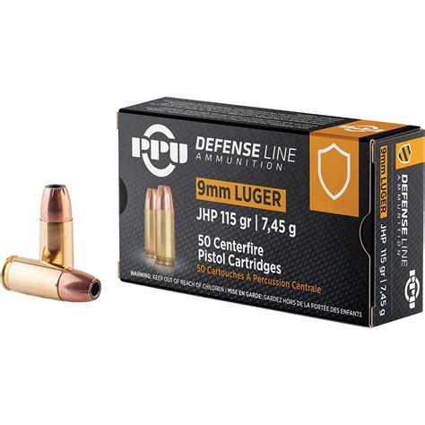 Ppu Ppd91 Defense 9mm Luger 115 Gr Jacketed Hollow Point Jhp 50 Bx 20 Cs Hogtown Firearms Llc