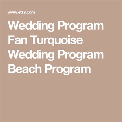 Fan Wedding Program Aqua Wedding Program Beach Program Fans Etsy