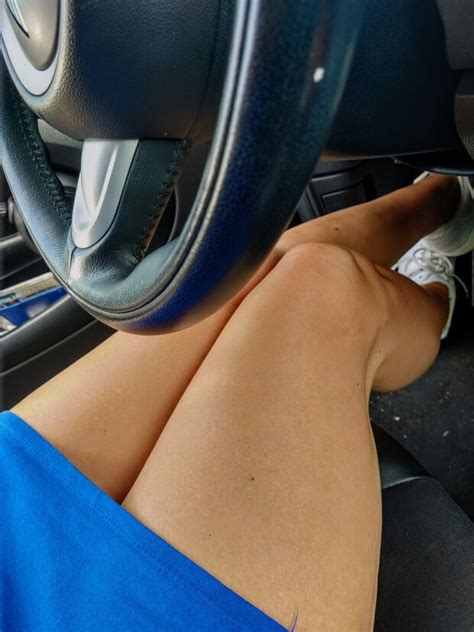 Sexy Ginger With Great Legs Driving Her Car Cloggie