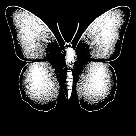 Mariposa En Negro Vector Premium