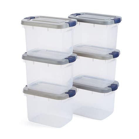 Rubbermaid Roughneck Clear 19 Qt Storage Bins With Gray Lid 6 Pack