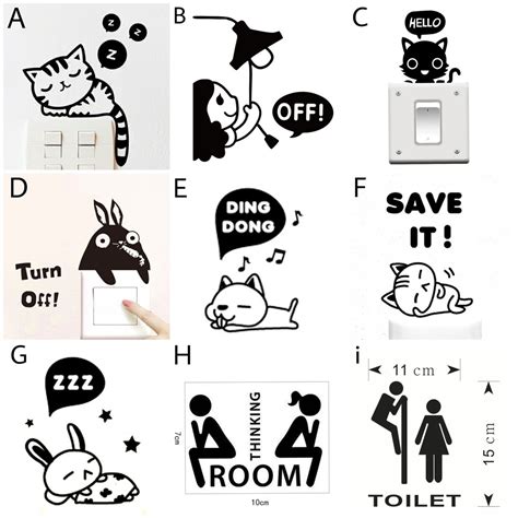 Jual Reliza Wall Sticker Stiker Dinding Saklar Turn On Off Ding Dong