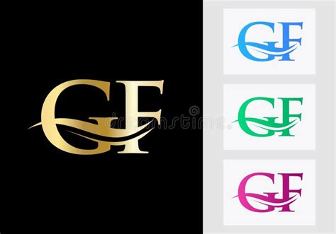 Monogram Letter Gf Logo Design Gf Logotype Template Stock Vector