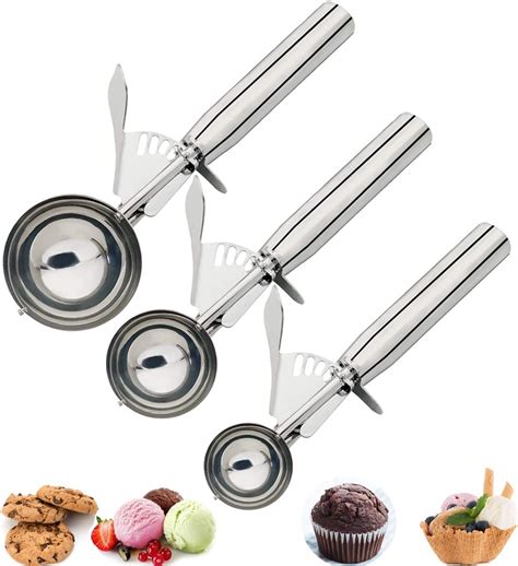 Amazon Cookie Scoops Set 3 Pieces Cookie Scoops For Baking Ice