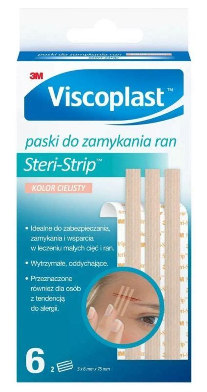 Viscoplast Steri Strip Paski Do Zamykania Ran Cieliste 6 X 75 Mm