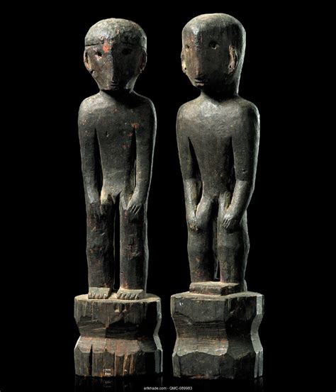 pair  ifugao bulul figures luzon island philippines