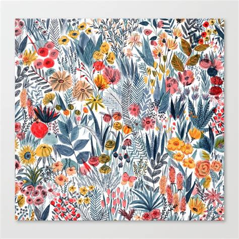 Flowers Canvas Print | Pattern wallpaper, Flower art, Prints