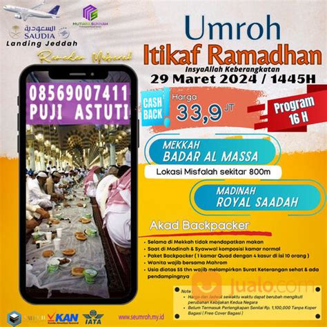 Umroh Ramadhan 2024 Itikaf Reguler Dan Backpacker 1445 H Rp 31 Jutaan