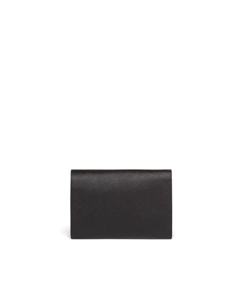 Black Saffiano Leather Mini Envelope Bag Prada