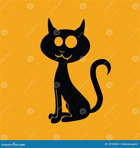 Halloween Icon: the Black Cat. Stock Vector - Illustration of magic ...