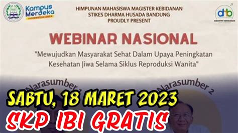 Jadwal Webinar Skp Ibi Gratis Sabtu Maret Stikes Dharma Husada