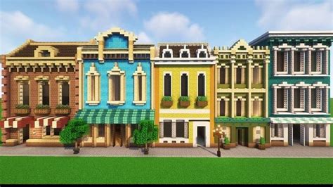 Colorful Minecraft City Buildings