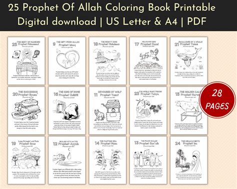 25 Prophets of Allah Coloring Book, Islam Prophet, Quran Education, Islamic Teachings, Printable ...