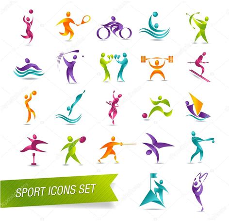 Colorful Sports Icon Set Vector Illustration Stock Vector Natashica