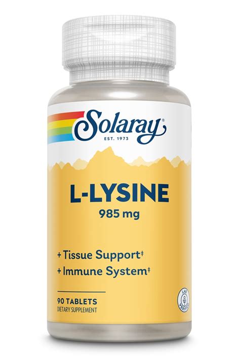 Solaray L Lysine 985 Mg 90 Tablets Vitacost