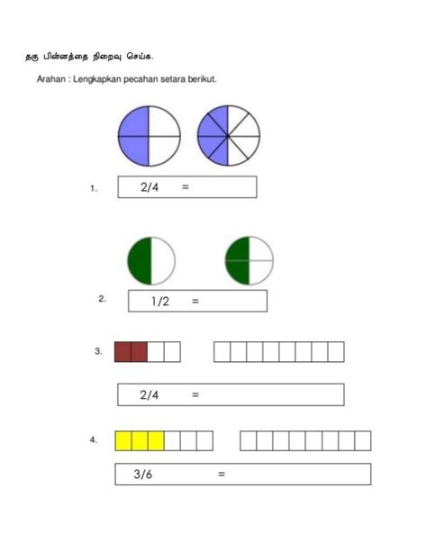 Latihan Matematik Tahun 4 Pecahan